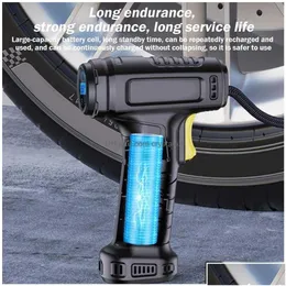 Bomba inflável 120w bomba de ar do carro sem fio/com fio pneu inflável portátil compressor inflator elétrico para bicicleta entrega gota d