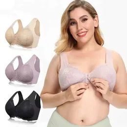 Bras Женское женское нижнее белье кружево u-back грудью грудью 5xl 6xl Dropshipping Big Big Plus Front Bugle No Steel Ring Bra P230417