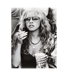 Stevie Nicks Schwarz-Weiß-Poster, Gemälde, Druck, Heimdekoration, gerahmt oder ungerahmt, Papiermaterial 2066881