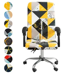 Stol täcker kontor geometri stol täckning spandex elastisk datorstol slipcovers vattentät stolskydd borttagbart fåtöljskydd 231117