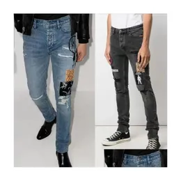 Herren-Jeans, Herren-Designer-Hosen, Beine, offene Gabel, enge Capris, Denim-Hose, Fleece hinzufügen, verdicken, warme Schlankheits-Jeans, Markenstoff, Dh56V