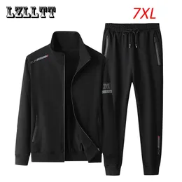 Men's Tracksuits Spring Autumn Men Casual Sports Joggers 2 Pieces Tracksuit Sets Mens Sportswear Prints Suits Sweatpants Jacket Male Big Size 7XL 231117