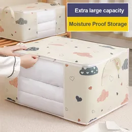 Förvaringspåsar Big Capacity Quilt Clothing Bag täcke filt sorterar dammtät garderob under säng fukt Proof Organizer 230418