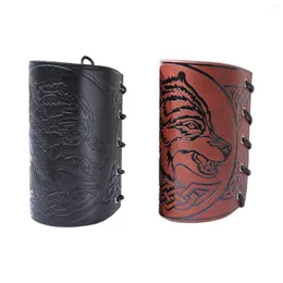 Bangle Medieval Leather Armband Wolf Wrist Guard For Horsing Riding Cosplay Unisex