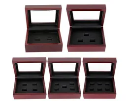 1 - 9 Hole Wooden Display Box ملاءمة لمختلف Super Bowl World Series Coolball Champions Ring Ring