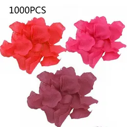 Flores decorativas 1000pcs Pétalas de rosa Simulação de seda artificial Decorações de festa de casamento falsas para grinaldas do Dia dos Namorados