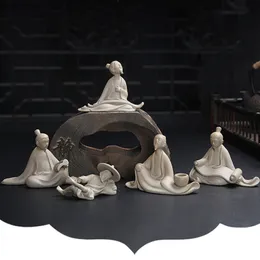 Creative Ceramic Tea Pet Figura Estátua Ornamentos de cerâmica Decoração de jardim em casa Crafts Acessórios de cerimônia de chá chineses