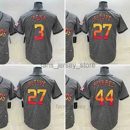 2023 New Baseball Jersey 27 Jose Altuve 3 Jeremy Pena 44 Yordan Alvarez Camouflage Denim Linen Stitched Jerseys