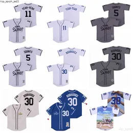 Moive the Sandlot Baseball 5 Michael Squints Jerseys 11 Alan Yeah-Yeah Kooy Benny The Jet 30 Rodriguez Cool Base Grey White Blue Beige As