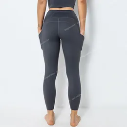 NWT Power Gym Length Length Sport Suits Women Side Gockets Pant High Rise Sports Striding leggings Super Qualit