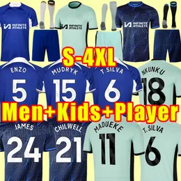 2023 2024 Versión del jugador CFC STERLING Camisetas de fútbol CUCURELLA 23 24 MONTE Camiseta de fútbol KANTE PULISIC HAVERTZ KOULIBALY Hombres Jersey Uniforme Hombres Niños Conjuntos 3XL 4XL