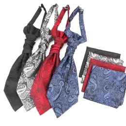 Dubbelskikt slips män jacquard slips passar band bankett bröllop affärsfest knut bowtie modekläder tillbehör gåvor