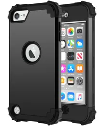 Tunga skyddsfodral 3 i 1 Fullt kroppsskyddschocktät/dammtät/droppbevis Robust Hållbart lock för Apple iPod Touch 5/Touch 6/Touch 7