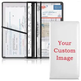 Storage Bags Car Registration Insurance Holder Driving License Cover Custom Pattern PU Leather Auto Vehicle Card Paperwork Document