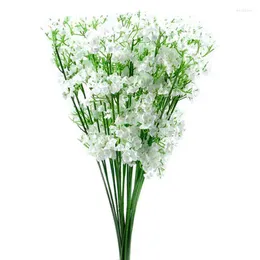 Dekorativa blommor 12 stjälkar konstgjorda vita gipsfila silkesblommor