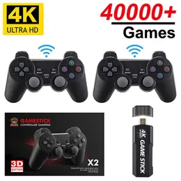 مشغلات اللعبة المحمولة GD10 4K HD Video Console 128G 40000 Games Retro 2 4G Double Wireless Controller Stick for PSP PS1 GBA 231117