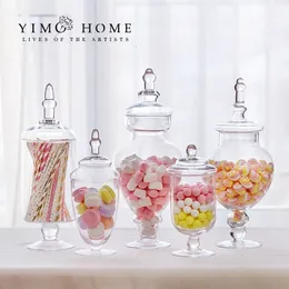 Storage Bottles Jars Modern West European Style Strong Glass Tank Candy Jar Home Wedding Decors Party Supply 230418