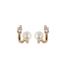 New Cute Pearl Studs Hoop Orecchini pendenti per le donne Color oro Eardrop Minimalista Piccoli cerchi Gioielli di moda da sposa