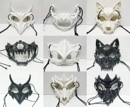 Party Favory Halaface Mask Dragon God Fierce Tiger Yasha Tengu Man Wolf Horror Ghost Festival Dress Up Happy Helloween Day7721816