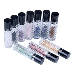 Förpackningsflaskor 10 ml Jade Roller Ball Bottle Crystal Stone Thread Essential Oil Portable Empty Cosmetic Drop Delivery Office DHGARDEN DHZ3Q