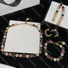 Exquisito collar de diamantes de colores para mujer, colgante de cabeza de tigre, pulsera de diseñador, conjunto de joyería de oro de lujo para regalo de aniversario de boda