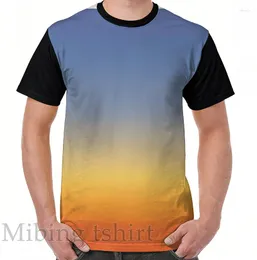 Herr t skjortor roliga tryck män skjorta kvinnor toppar tee solnedgång himmel färger-grafisk t-shirt o-hals kort ärm avslappnade tshirts