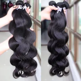 Hair Bulks Body Wave Bundles Brazilian Weave 1 3 4 PCS Human Natural Black Double Draw 8 40" 230417