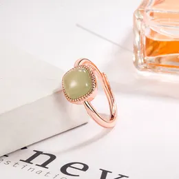 Hetian Jade маленькое квадратное сахарное кольцо женское дымчатое фиолетовое кольцо из искусственного нефрита на указательный палец золото ниша дизайн