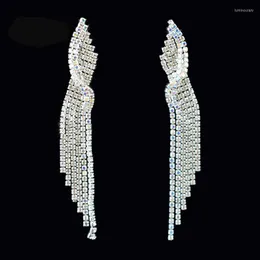 Dangle Earrings AOUSIX High Quality Tassel Imported Luxury Crystal Long Drop Fashion Jewelry For Women Wedding Party Gift