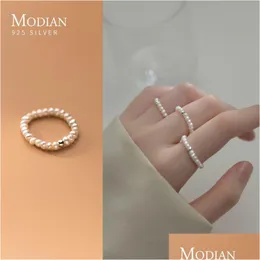 Band Rings Simple Stackable Pearl Ring Sier Rings Fashion Fine Jewelry For Women Drop Delivery Jewelry Ring Dhgarden Otypk