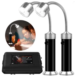 Taschenlampen Taschenlampen 2 Stück Grilllicht BBQ mit ultrahellen LED-Leuchten Magnetfuß 360 Grad verstellbarer flexibler Schwanenhals