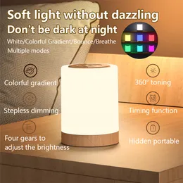 Lâmpadas Sombras Nursery Led Night Lightide Borde Touch Sensor Berçário Luz USB Lâmpada de bebê recarregável para crianças amamentando sono 230418