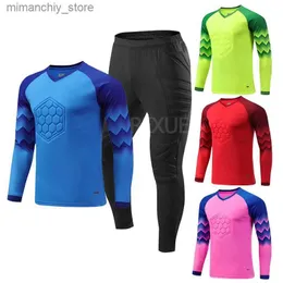 Colecionável Homens Goleiro Jerseys Long Seve Rugby Camisa de Futebol Goleiro Esportes Futebol Treinamento Top Camisas Jogador Profissional Pano Q231118