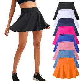 Tenniskjolar Kvinnor Tennis Culottes Cheerleaders Skorts Running Athletic Sports Shorts Skjol Yoga Training Outdoor Foder Girl Anti Exposure 230418