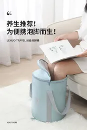 Cura dei piedi Vasca pieghevole Borsa da bagno portatile Lavabo Secchio d'acqua Piedi di grande capacità Massaggio termale Lavaggio per viaggi all'aperto 231113