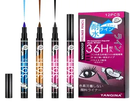 Yanqina Waterproof Eyeliner Color Pencils Waterproof Fine Pencil Head 36H Långlastande naturliga icke -smetögon Makeup3989578