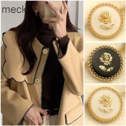 Knopf Haarspangen Haarspangen 6 Stück Roségold Metall Weiß Schwarz Blumenknöpfe für Handarbeiten Kleidung Kleid Mantel Anzug Strickjacke Nähen Luxus Accessoires DIY