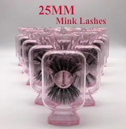 25mm 길이 3D 밍크 속눈썹 개인 라벨 로고 밍크 속눈썹 속눈썹 연장 극적인 두꺼운 밍크 속눈썹 잔인한 푹신한 천연 FAL2716156