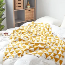 Blankets Blanket Cotton Knitted Thread Nordic Nap Air Conditioning Sofa Cover Geometric Triangle