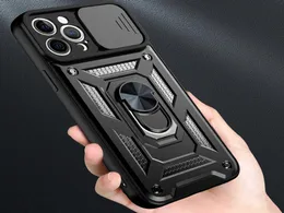 Slide câmera lente proteger caso de telefone para iphone 13 11 12 pro max mini xs max xr x 7 8 plus se grau pára-choques armadura cover1491256