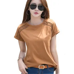 تي شيرت النساء ljsxls camisetas mujer verano hollow خارج القمصان النساء القطن قصير الأكمام تي شيرت أنثى الصيف أعلى تي شيرت تي شيرت femme 230418