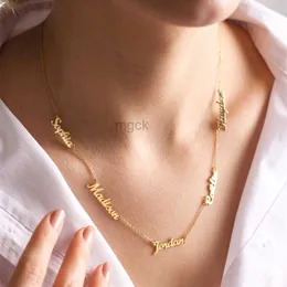 Hänghalsband med flera namn halsband och typskylt hänge rostfritt stål smycken choker för mamma och familje gåva