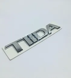 3D -bilemblem för Nissan Tiida Letter Logo Silver Auto BAKT TRUNK BADGE NAMN PLATE klistermärke8348918