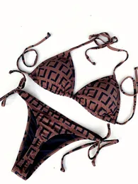 マルチスタイル女性デザイナー水着夏セクシーな女性ビキニのひもファッションレタープリントスイムウェア高品質のレディーバススーツS-XL