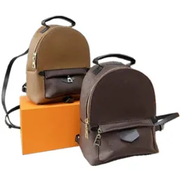 С коробкой высококачественная модная кожаная палм -источники мини -размеры женские сумки детские школьные сумки рюкзак Спрингс Леди Сумка TRAVE321W