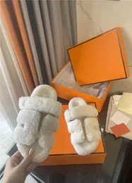 Designer Luxury Chypre White Woolskin Shearling Sandals Slides Bois De Santal With Dust Bag And Box6894140