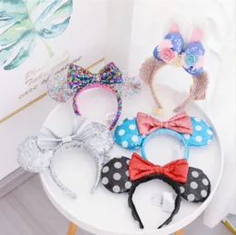 Whole Party Decoration Hair Accessories Mouse Ears Headband Sequins Bows Charactor For Women kids Festival Hairband Girls Part7794410