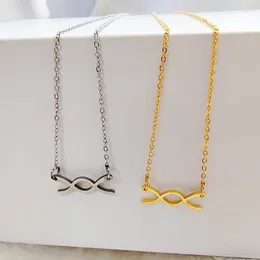 Chains 1pc Exquisite Stainless Steel Tiny DNA Charm Pendant 1mm/1.5mm Chain Choker Necklaces Women Girls Ideal Gift Jewelry