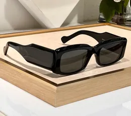 Dikke rechthoekige zonnebril zwart/donkergrijze lens Damesmode ovale zonnebril Brillen met doos
