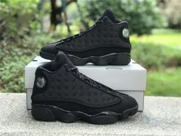 2023 Authentic Shoes Air 13s 13 Black Cat Basketball 414571-011 Sports Sneakers Trainers Mens Anthracite With Original Box